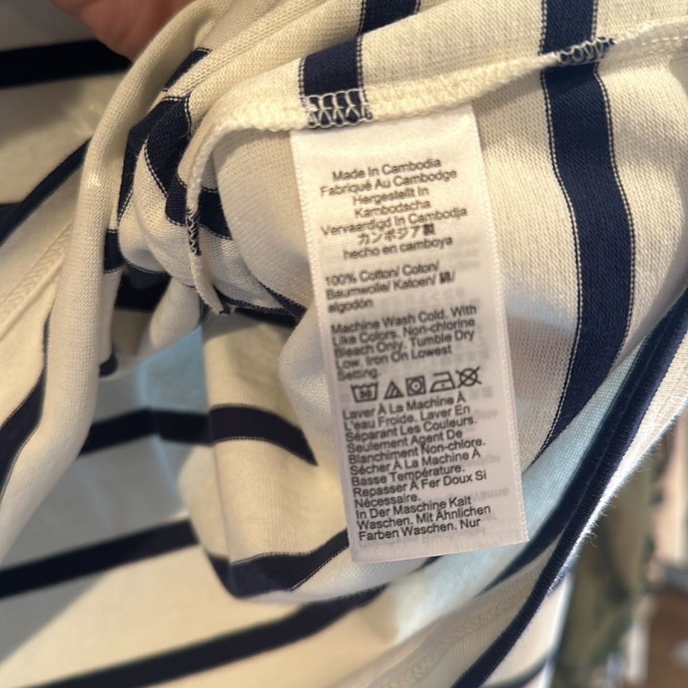 J. Crew Blue and White Striped Long Sleeve Tee - Picture 7 of 7